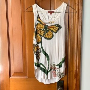 Anthropologie racer-back butterfly tank, XS